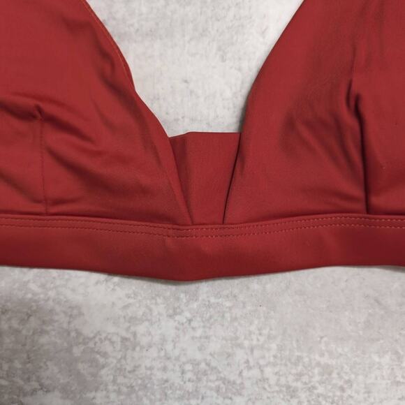 NWT Andie Tahiti Top Chili Pepper Comfortable Adjustable V-Neck Bikini S - Picture 2 of 9